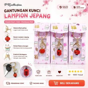 Gantungan kunci lampion Jepang souvenir merchandise aksesori tas Tokyo dengan desain Imut Unik Pembawa Hoki material berkualitas simbol keberuntungan praktis dan sertifikasi.