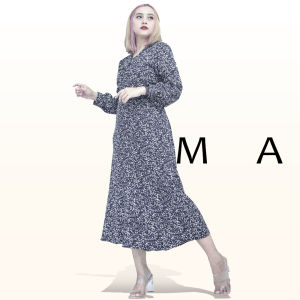 Manohara Dress Korean Style Import Quality Baju Wanita Murah Motif Bunga Limit Casual Pesta Premium