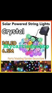 Crystal Solar String Lights Waterproof 6.5m 30 LED Lights Christmas Garden Party Wedding Decoration Indoor Bedroom Wall