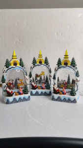 D&D Home Christmas Santa Snow Globe illuminated scenes featuring Santa Christmas trees ( 8031-8033 )