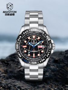 Max Widenman Black Water Ghost Mens Watch Automatic Mechanical Mens Watch Multi-Functional Light Energy Watch Mens Diving Watch