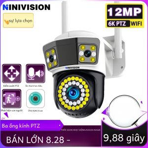 Camera An Ninh Ngoài Trời Không Dây Yoosee 12MP Với Tính Năng Theo Dõi Tự Động Âm Thanh Hai Chiều Và Tầm Nhìn Ban Đêm Màu Sắc Camera PTZ Wifi Ba Ống Kính Dạng Dome