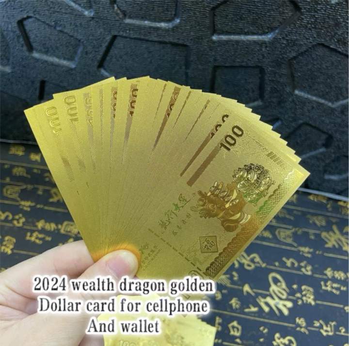 2024 wealth dragon golden dollar card for wallet and cellphone Lazada PH