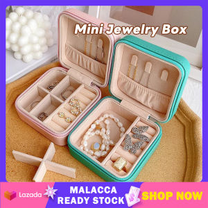 Mini Jewelry Storage Box Portable Earrings Necklace Ring Storage Case Travel Jewelry Organizer PU Leather Jewelry Display Case 首饰盒