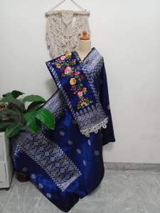 Songket silungkang full kristal premium biru elektrik basulam