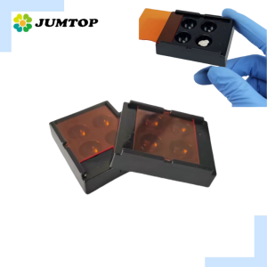 4 Slots Dental Resin Shade Light Box Dental Shading Light Box Composite Resin Mixing Well Light-proof Storage Hading Case