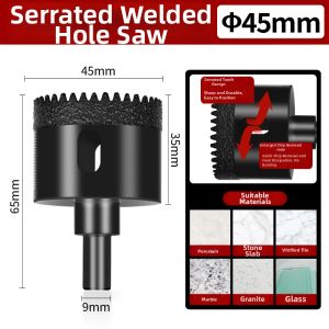 HONGQISHI | Serrated Tile Hole Puncher Bit for Drilling Glass Marble Ceramic