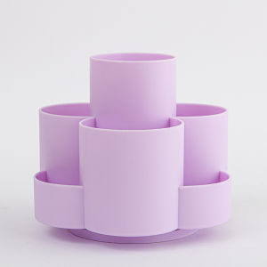 360° Rotating Pen Holder Multi Compartment PP Desk Organizer Stationery Storage Caddy School Office Makeup Brush Organizer