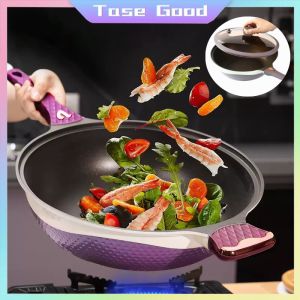 Tase Good Titanium non-stick micro-pressure frying pan with less oil smoke cooking one multi-functional cooking household large capacity pot