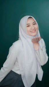Kerudung Sekolah Segi Empat SMP SMA Putih Coklat Premium / Hijab Segiempat Jilbab Segi empat Anak Sekolah SMP/SMA COD