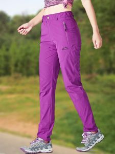 Womens Outdoor Quick Dry Pants Thin Summer Hiking Mountain Climbing Trousers Elastic Running Sports Long Pants Black Mens