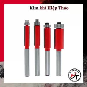Mũi phay gỗ thẳng có bi mũi soi lấy nền Đỏ cốt 6.35mm MSTCB-DO-TQ