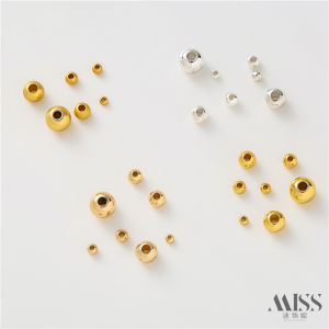 14K Gold Plated Smooth round Beads 18K Gold Beads Silver Beads Matte Gold DIY Bracelet Necklace Jewelry Accessories