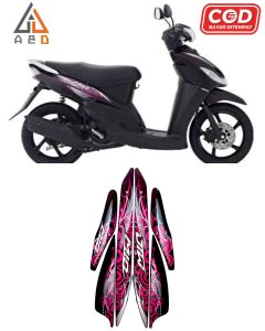 STIKER STRIPING LIS MOTOR YAMAHA MIO SMILE 2011 HITAM STANDAR FULL SET