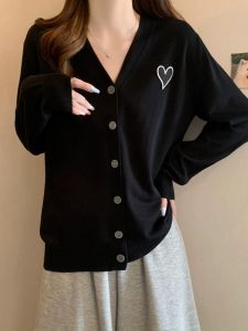 European Style Knitted Cardigan Womens V-neck Midi Outerwear plus Size Slimming Open-fronted Sweater for Autumn Season