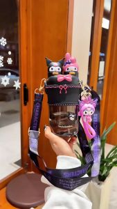 Botol Minum Anak 700ml Karakter Kuromi 2in1 Model Teguk & Sedot Free Stiker 2D & 3D Sanrio Melody