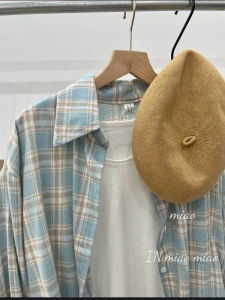 Áo Sơ Mi Dài Tay Kẻ Caro Thời Trang Chống Nắng Dáng Rộng Phong Cách Hàn Quốc Mùa Xuân 2025 Áo Khoác Ngoài Nữ