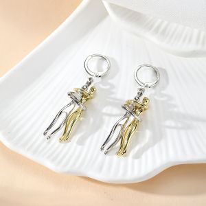 New Design Alloy Body Art Long Pendant Women Hoop Earrings Trendy European and American Earrings Female Party Jewelry