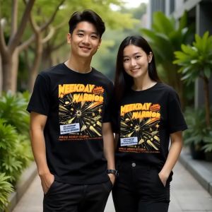 Baju Distro Kaos Atasan WEEKDAY WARRIOR Bahan 24s Tebal Nyaman