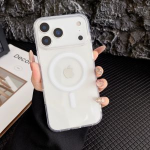 For Magsafe Magnetic Charge Clear Phone Case iPhone 17 Air 16E 15 14 Plus 13 12 Mini XS 11 Pro Max 7 8 SE XR Soft Acrylic Cover