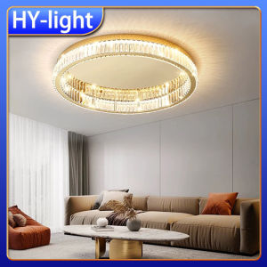 LED นอร์ดิกคริสตัลโคมไฟ 23 ชุดกระจาย ห้องนอน รับประทานอาหาร สีทองรอบ ตกแต่งพื้นฐาน บ้าน