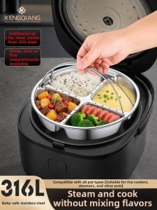 RONGCHUAN | Stainless Steel 316L Compartment Steamer Basket 4 Compartments