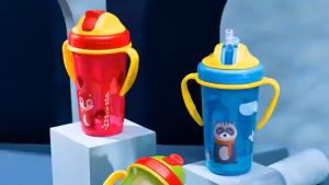 400 ML Cute Baby Feeding Cup with Straw and Handle BPA Free Portable Feeding Bottle Drinking Water