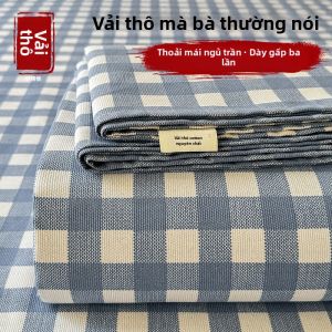 Bộ Drap Giường Sinh Viên Đầy Đặn Cotton Linen 3 Miếng