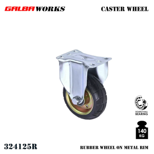 GALBA WORKS SUPER-DUTY RUBBER CASTER WHEEL Steel Rim with Double Ball Bearings (sold per pc)