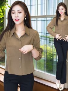 Fashionable Short Sleeve Shirt Womens Summer New Style Long Sleeve Miniature Short Length Half Sleeve Blouse Ladies Top