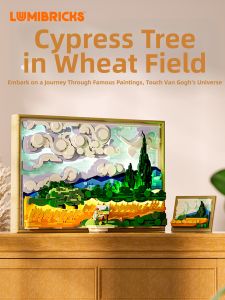 Lumibricks | Vincents Cypresses in Wheatfield Building Scenery LED Lighting Bricks