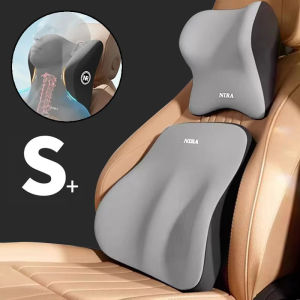 Car Memory Foam Headrest Car Neck Pillow Lumbar Waist Cushion Universal Waist Support Car Seat Pillow Accessories Interiors