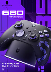 Thunderobot G80 คอนโทรลเลอร์เกมไร้สาย Wireless Gamepad พร้อมแท่นชาร์จ สวิตช์ออปติคัล ปุ่ม ABXY เปลี่ยนได้ สำหรับ PC Nintendo Switch iPhone