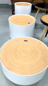 Thùng tròn sơn mài có nắp thụt - Thiết kế tinh tế tiện dụng đựng đồ decor an toàn bền đẹp