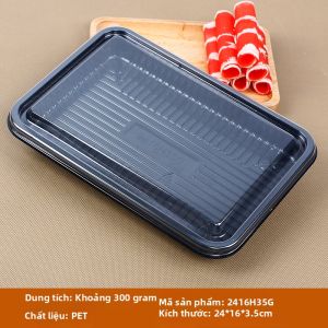 Hộp Nhựa Dùng Một Lần Cao Cấp Cho Bao Bì Thịt Bò Màu Đen