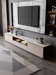 2026 New Luxury High-end Feel Porcelain Slab TV Cabinet