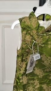 Dress Anak Import Model Cheongsam 2 Lapis Pita Tali Kesamping Bunga Daun kekinian