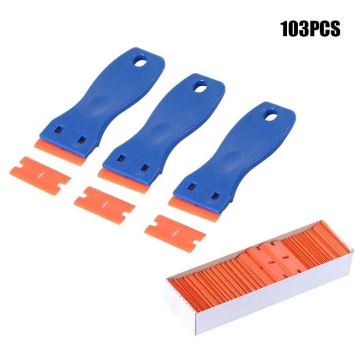 thumbnail image 2 of 100pk Carbon Steel Razor Blades – Perfect For Scraping Paint, Film, And Glue Off Glass 2 of 4