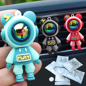 4pcs Spaceman Car Air Outlet Aromatherapy Clip Air Freshener Lightning Bear Perfume Clip Aroma Diffuser Car Decoration Accessories