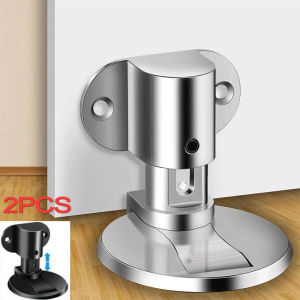 2pc/1pc Adjustable Invisible Magnetic Door 3M Double-Sided Adhesive Tape Drilling Installation Floor Fixed Magnetic Door Stopper