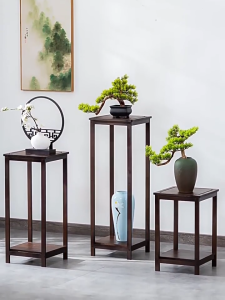 Flower Stand Balcony Rak Kayu Plant Pot Support Frame Small Flower Garden Rack Bamboo Organizer Display Shelf Antiques Craft Show花架