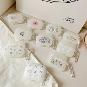 Matte Floral AirPods pro Protective Case Creative Transparent Tulip Personality Soft TPU Shell for  Pro2 Generation