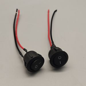 2/5/10-Pack Mini Round Rocker Switch 20 mm Spst Open/Off 12V Dc Power Supply - Easy to Install Durable Nylon and Brass Terminal Including # 187 Wires