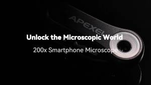 apexel | APEXEL 200X Jewelry Lens Microscope Lens MacroMicro Triscope Lenses with LED Light/Universal Clip for IPhone/Android Smartphones