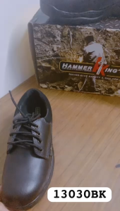 Original Hammer Kings Standard Safety Shoes - Low Cut Lace-up - Steel Toe Cap - Leather Working Shoes - UK 6-11 - Ready Stock