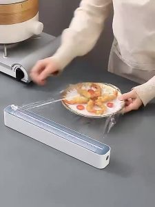 Cling Wrap Dispenser Plastik Film Makanan Sliding Cutter Holder Food Wrapping Alumunium Foil Baking