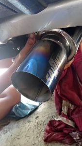 SAVINTA Knalpot Mobil BNLv5 Full Stainless 33cm Blue