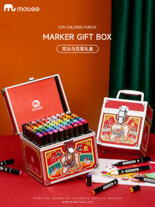 Mobee Double-Headed Oil-Based Marker Pen Set for Artists 40 Colors 80 Colors Childrens Drawing Tools Gift Box for Kindergarten