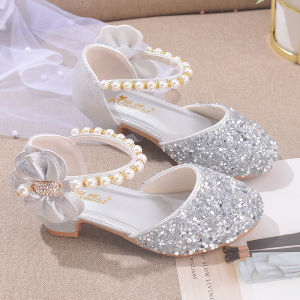 Princess Style Dress Shoes With Glitter And Crystals Gold