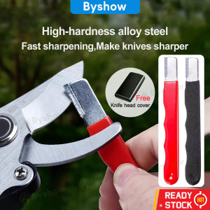 Byshow 1PC Portable Knife Sharpener Handheld Garden Shear Scissors Sharpener sharpening tools High-hardness alloy steel Sharpening Stone with Lid kitchen quick artifact thickened fine grinding multifunctional whetstone 磨刀石 磨刀器